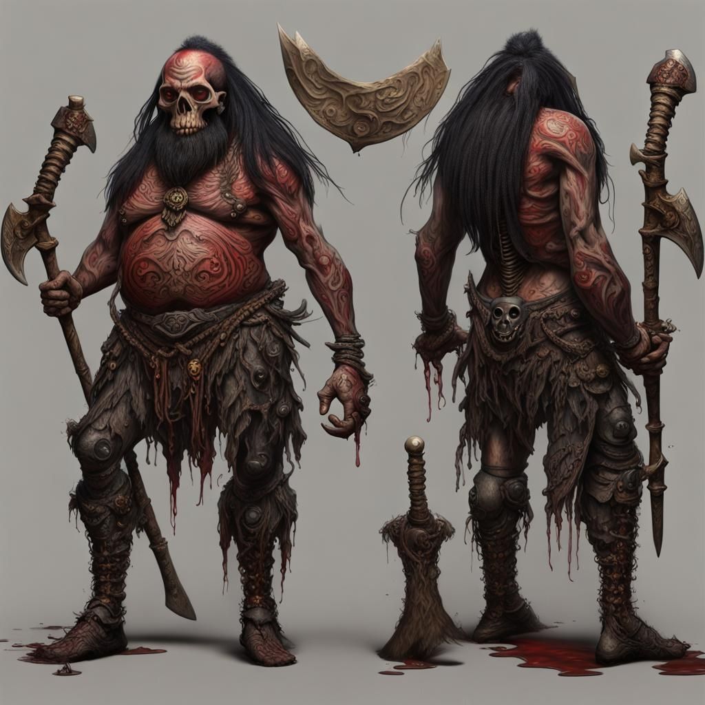 Haitian Voodoo Dwarf Warrior with Bone Armor