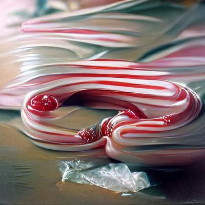 Candy Cane in Oil Painting Style