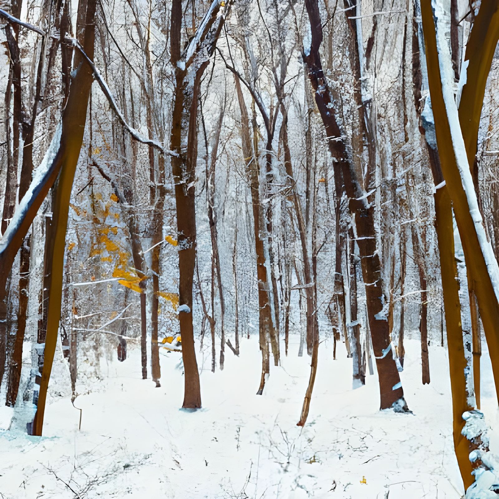 Winter Forest Landscape in Snow