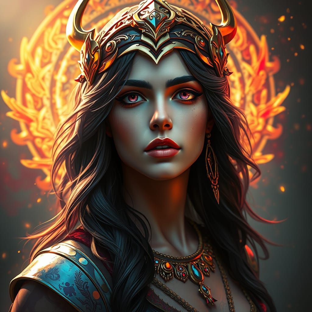 Ethereal Goddess in Triadic Hues