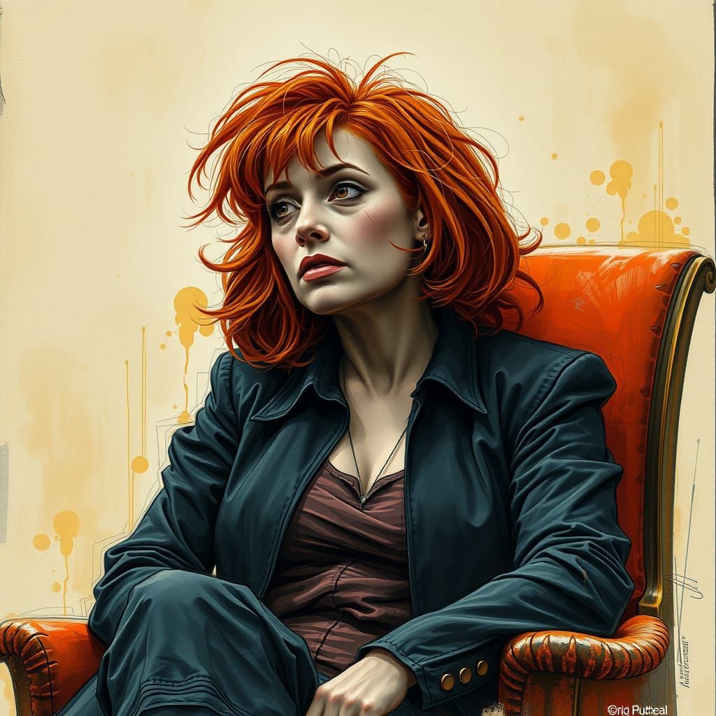 Betrayed Woman in Sinister Fantasy Sketch Art