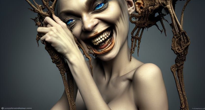 Creepy Crawling Woman in Comic Book Style