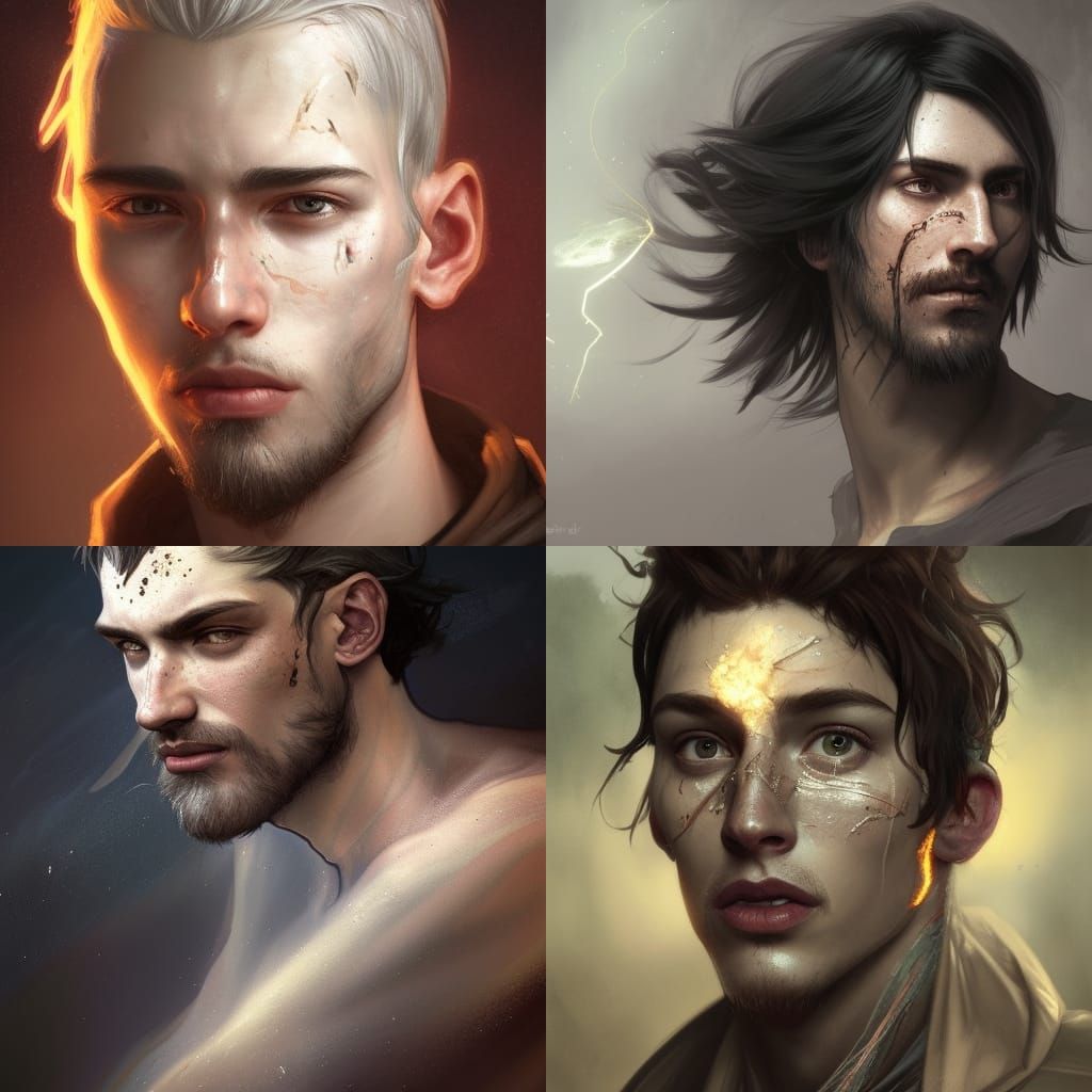 Aasimar Wizard Portrait in Hyperdetailed Digital Art