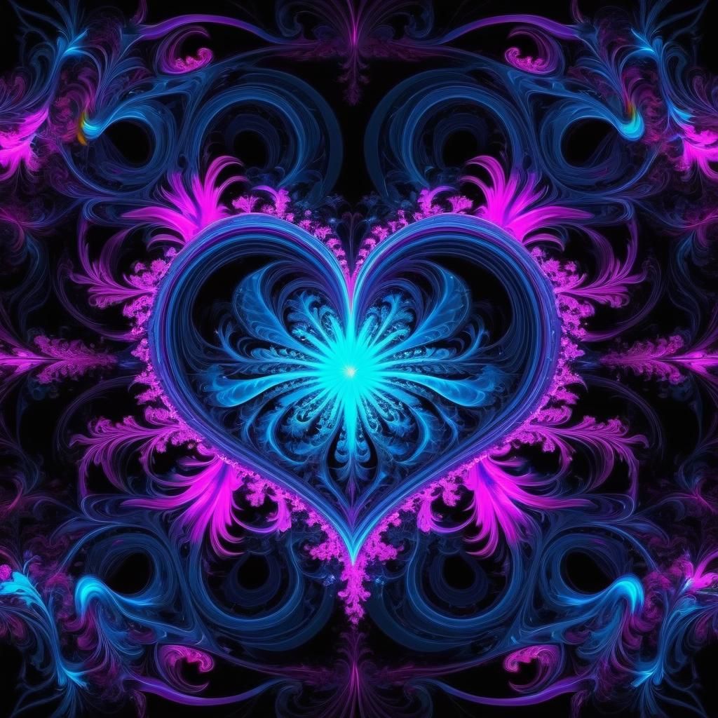 Ethereal Fractal Surrealism in Neon Noir