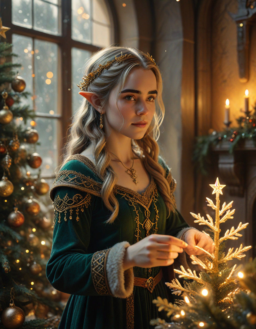 Regal Elf Princess Kiernan Shipka Celebrates Christmas with...