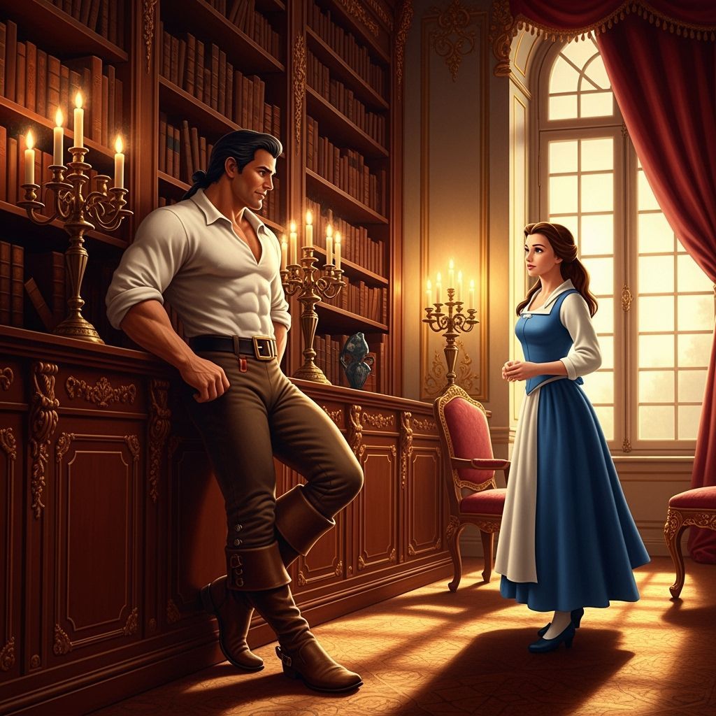 Gaston Courts Belle in Opulent 18th Century French Library