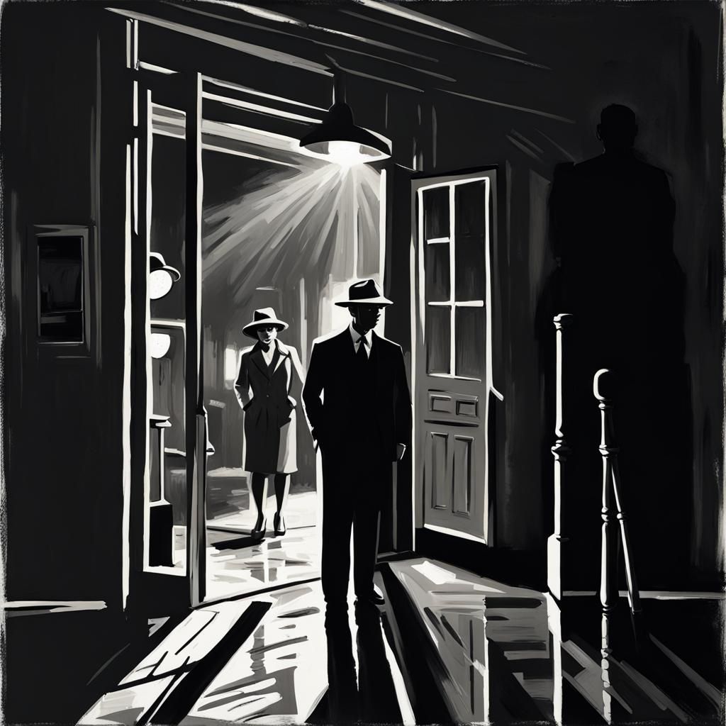 Dynamic Lighting in Film Noir Post-Impressionism