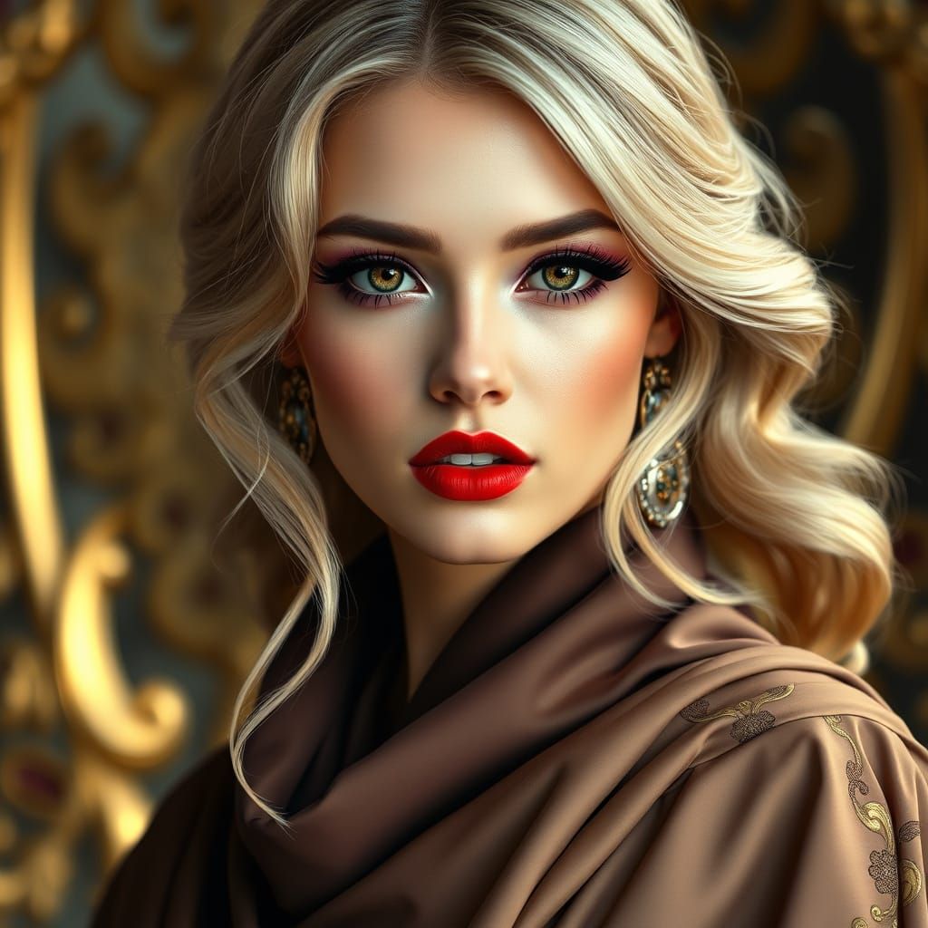 Elegant Woman in Art Nouveau Style