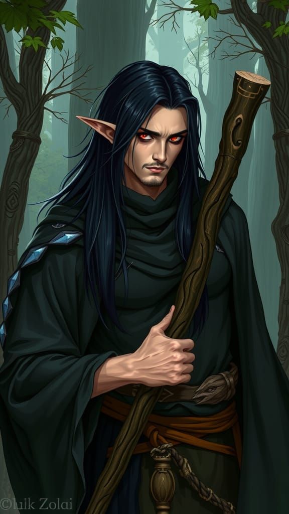 Mysterious Raven Fairy in Dark Fantasy