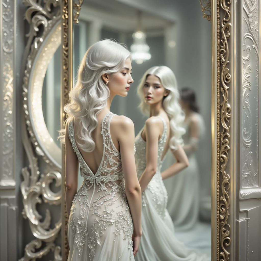 Elegant 1920s Lady in White