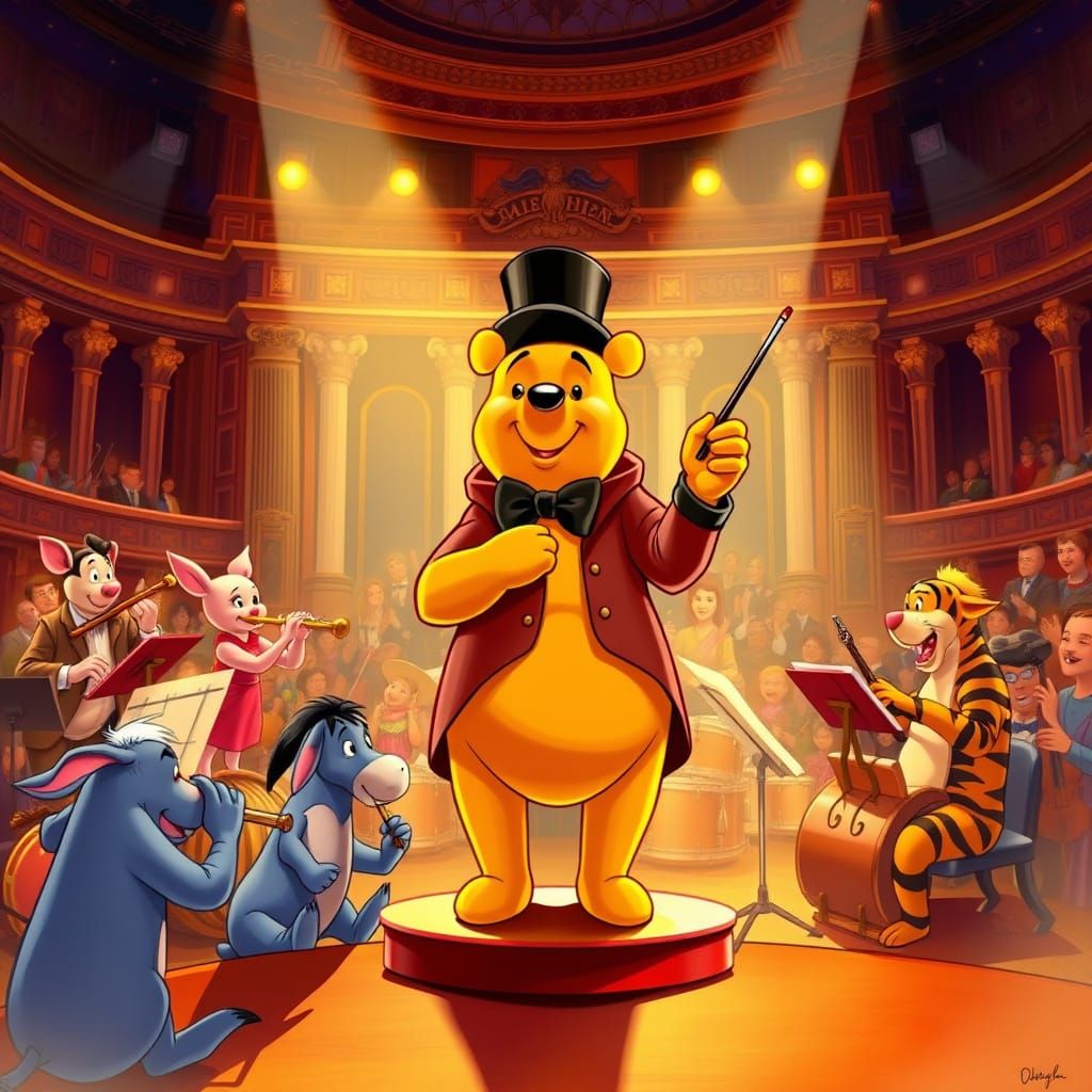 Winnie the Pooh Conducts Whimsical Symphony