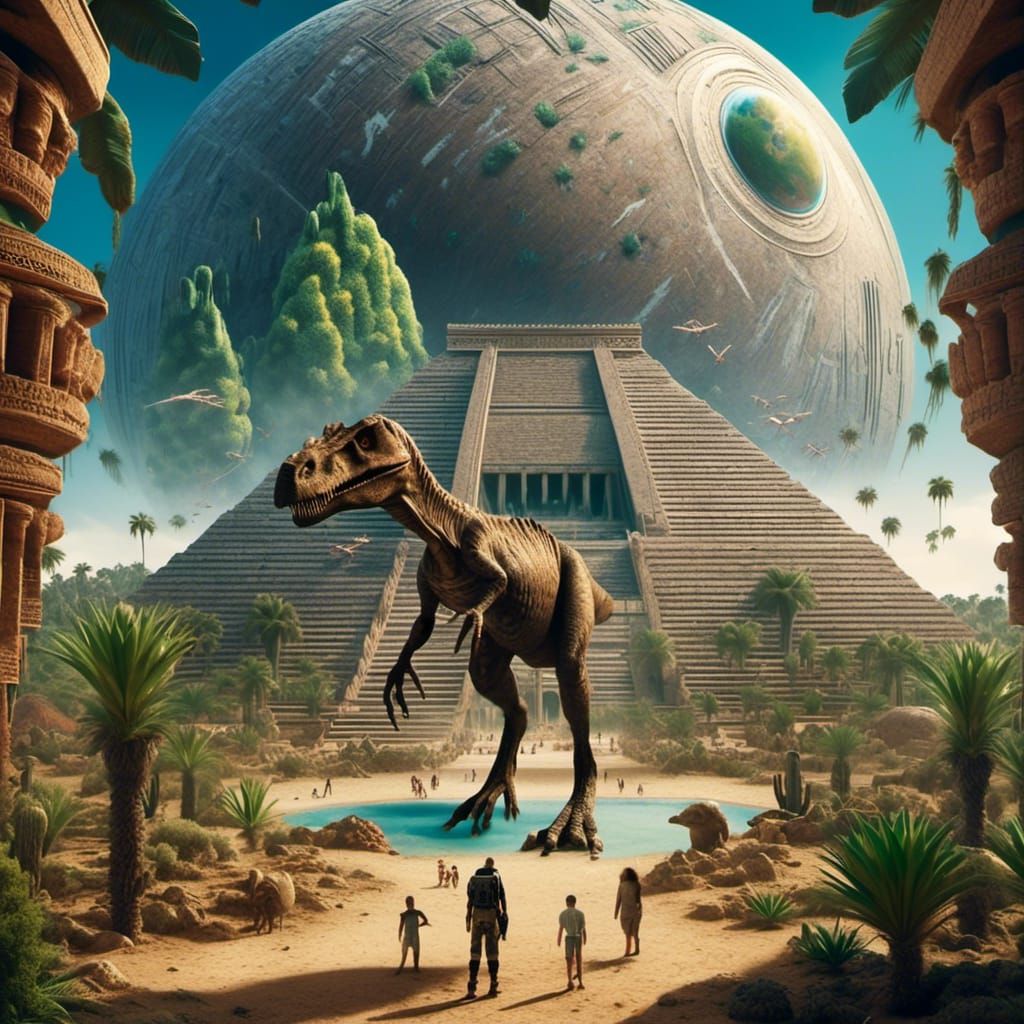 Eye of Horus with Pyramids and Sci-Fi Elements