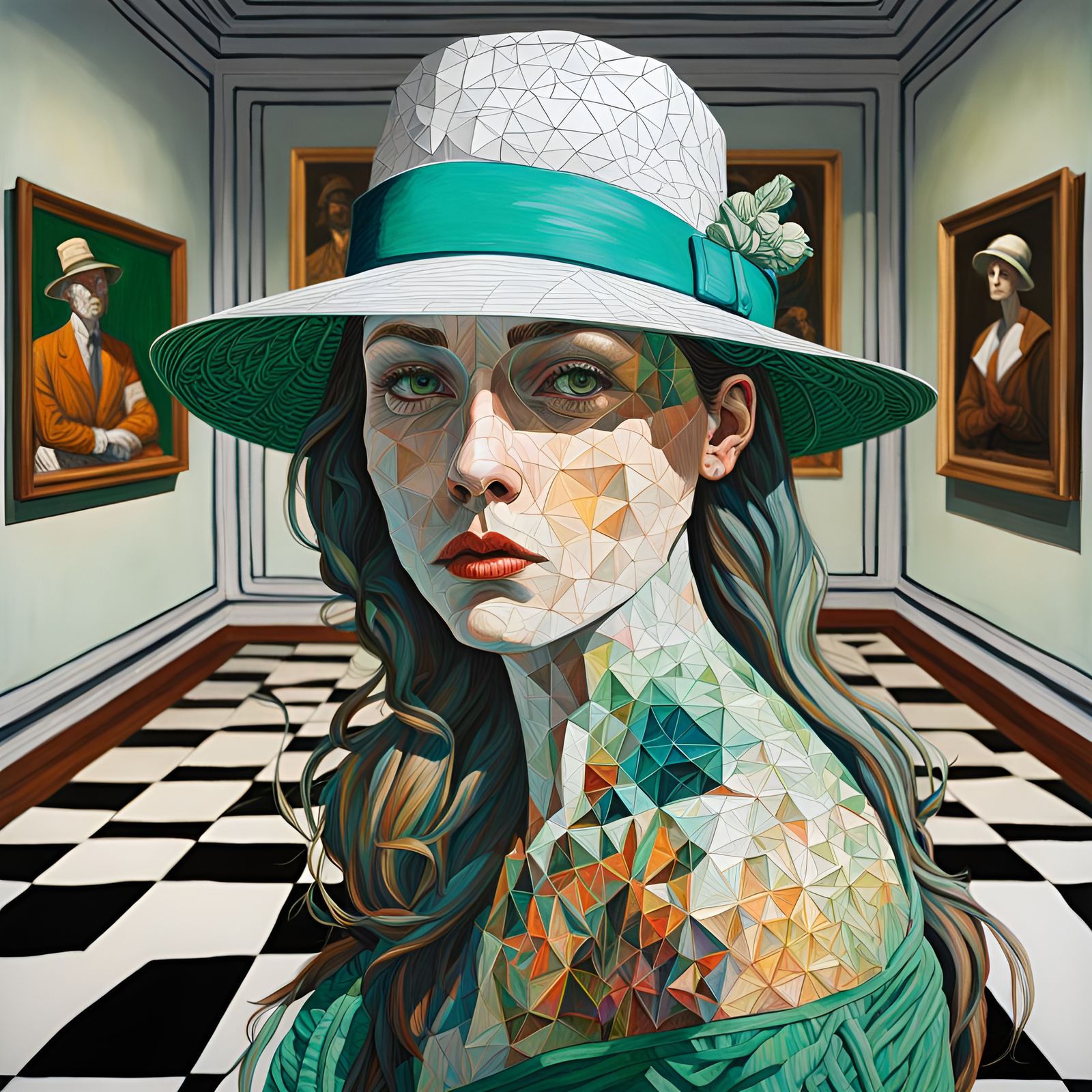 Complex Woman's Anatomy in Neo-Impressionist Style