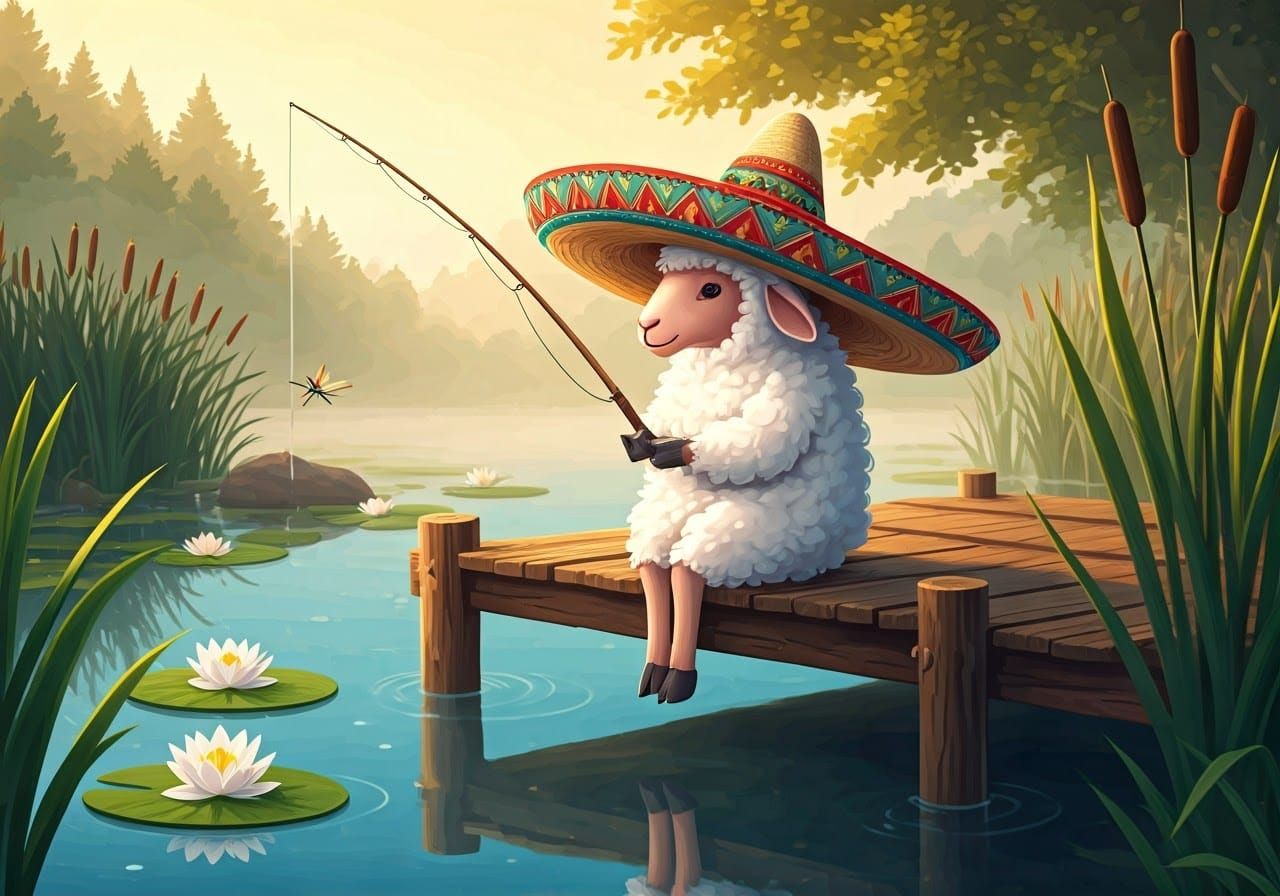 Fishing sheep