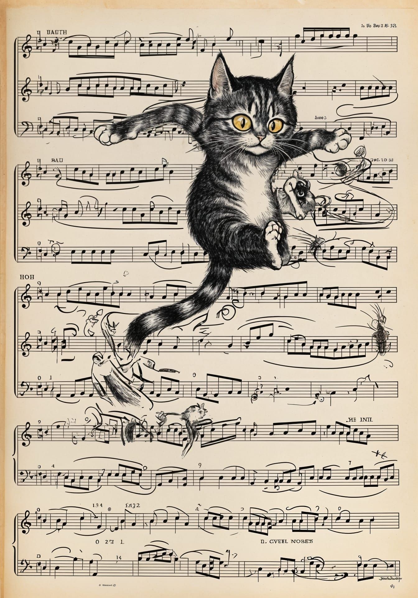Whimsical Cat Disarrays Orchestral Sheet Music