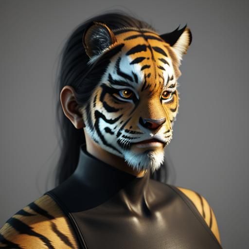 Woman's Metamorphosis: Transformation into a Tiger