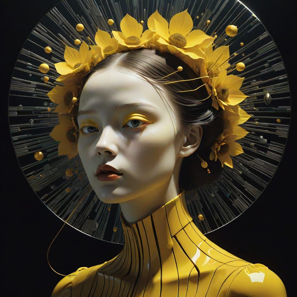 Ethereal Glass Odyssey in Vibrant Pale Yellow