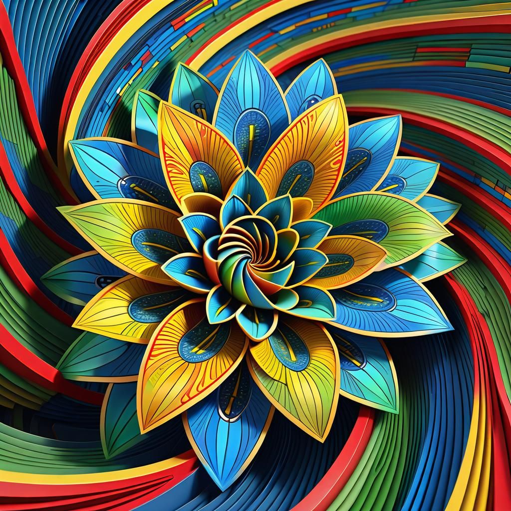 Multicoloured Mathematical Animal with 3D Vector Patterns