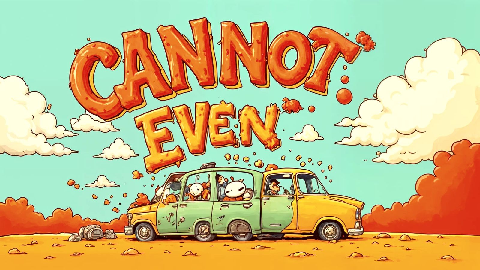 Illustration of 'Cannot Even Drive' Text