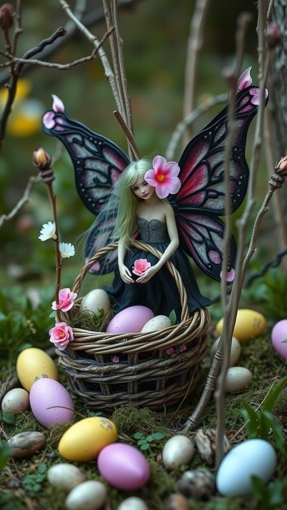 Gothic Easter Fairy Hides Hidden Treasures in Whimsical East...