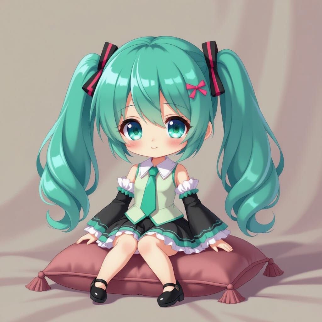 Chibi Hatsune Miku as Delicate Porcelain Doll