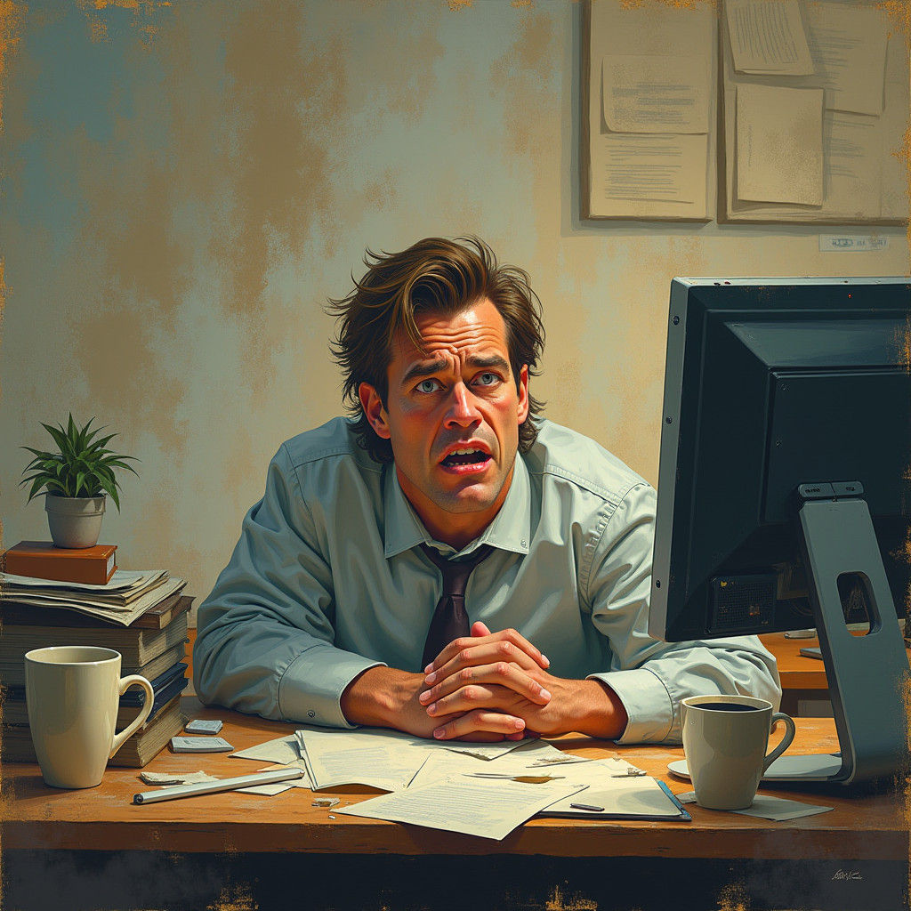 Frazzled Worker Contemplates Slack App Removal