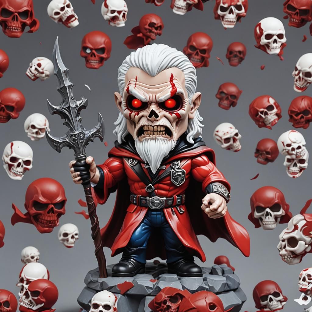 Vampire Bodybuilder Skull in Funko Pop Style