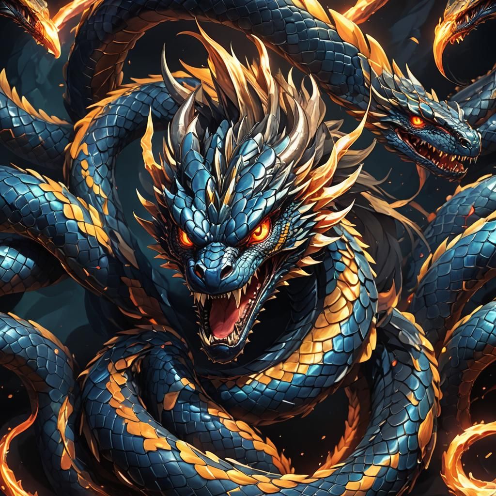 Majestic Dragon Cobra in Vibrant Anime Art