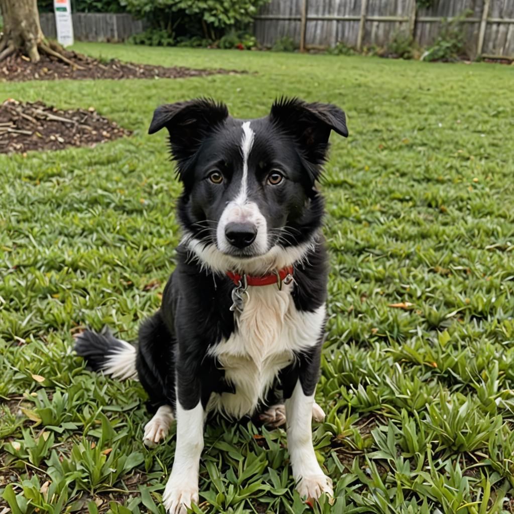 Classic Black and White Border Collie Portrait