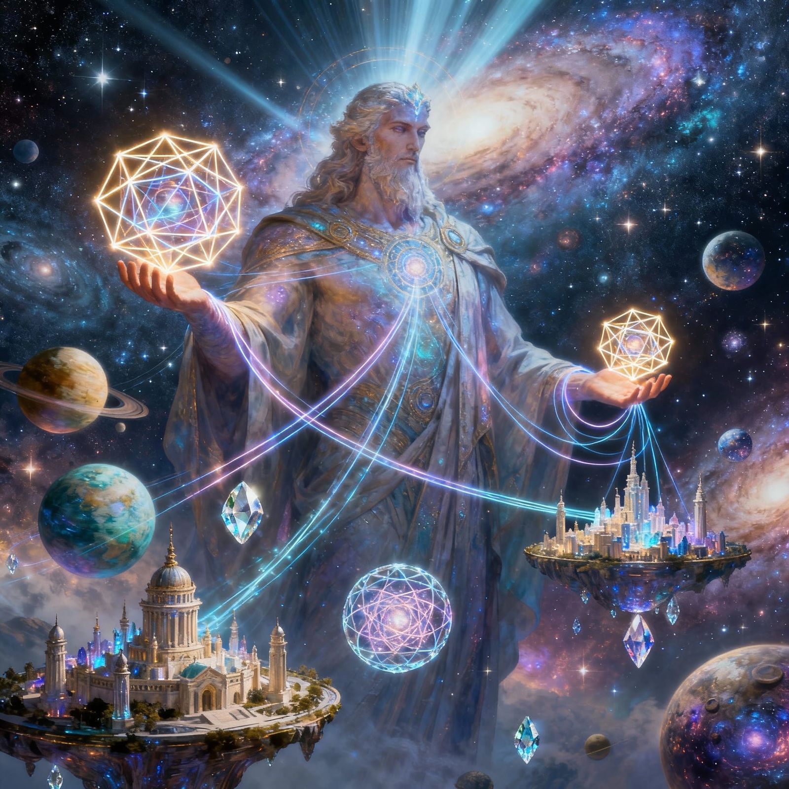 The Eternal Architect Creating Worlds in Cosmic Grandeur