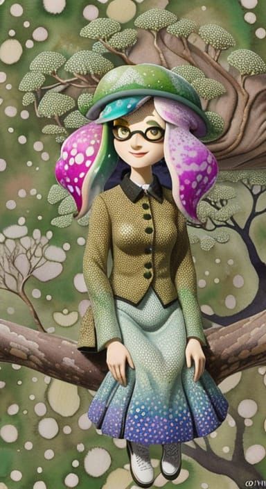 Ethereal Splatoon-Inspired Portrait of a Dryad