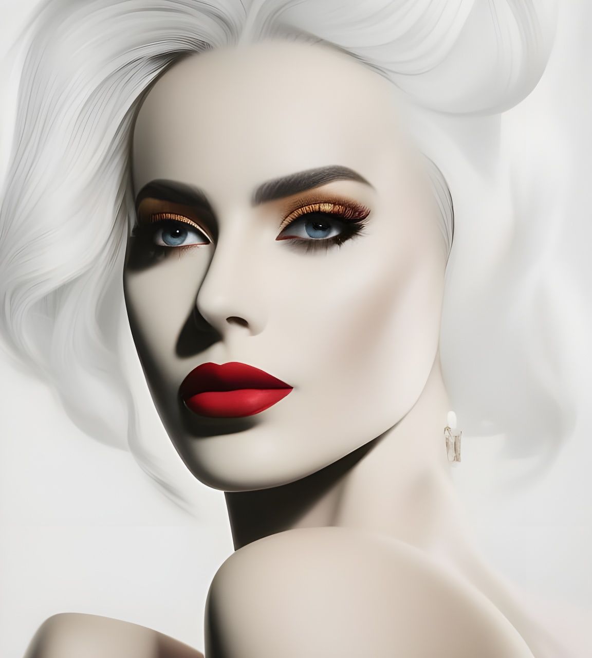 Glamorous Retrofuturist Portrait of a Beautiful Woman