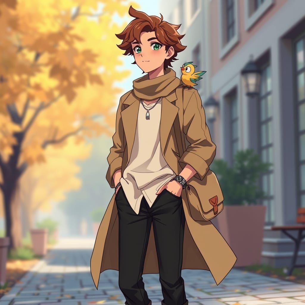 Anime-Inspired Portrait of Finian, the Artistic Teen