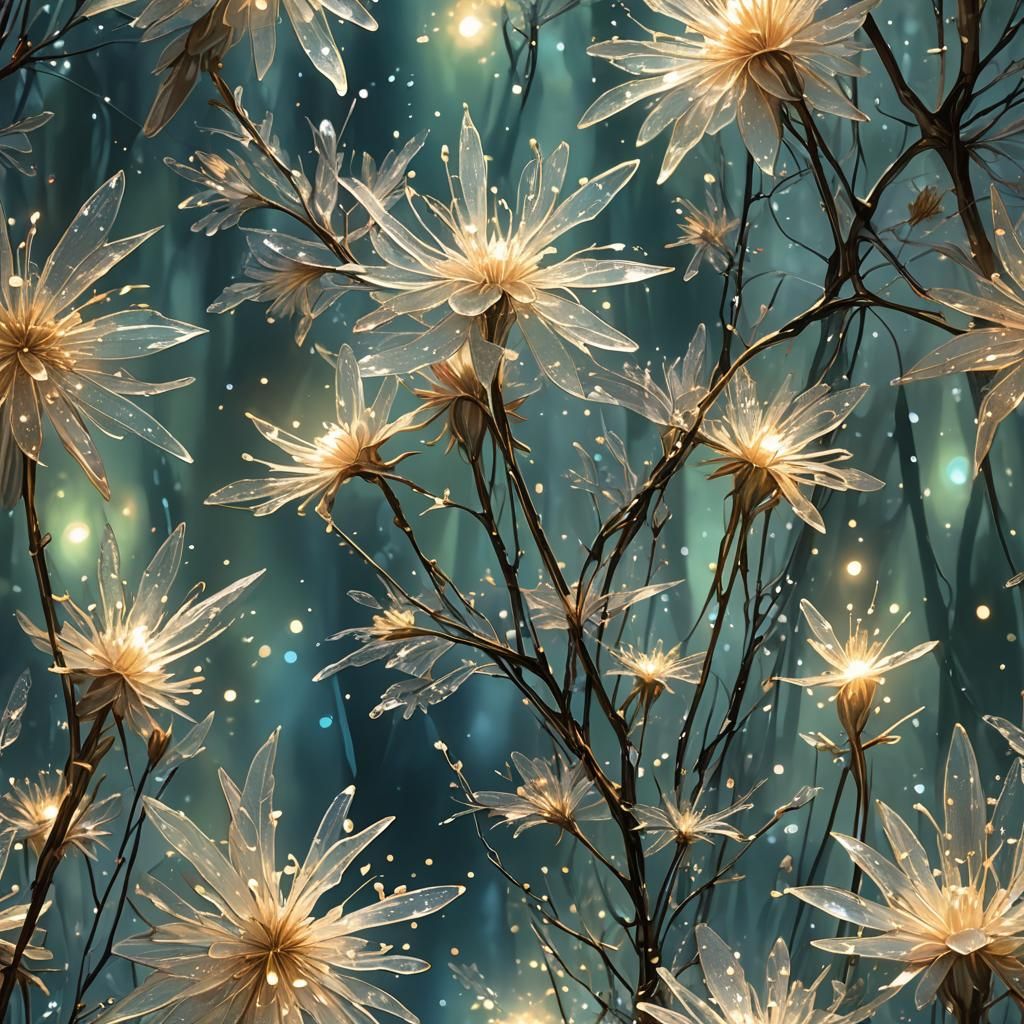 Crystalline Spires and Iridescent Blooms in Dreamscape