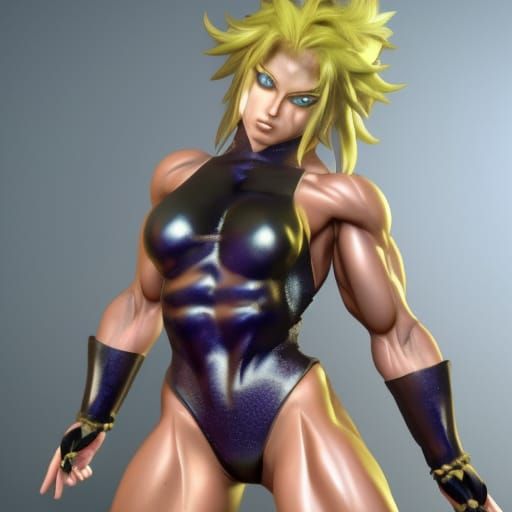 Female Bodybuilder as Fighting Game Character