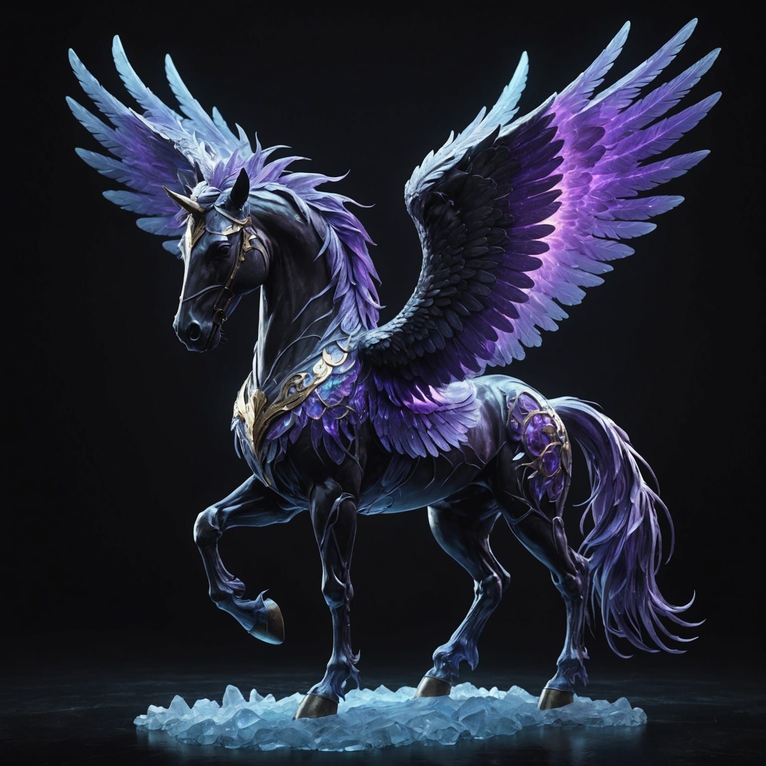 Icy Pegasus: Dark Fantasy Concept Art