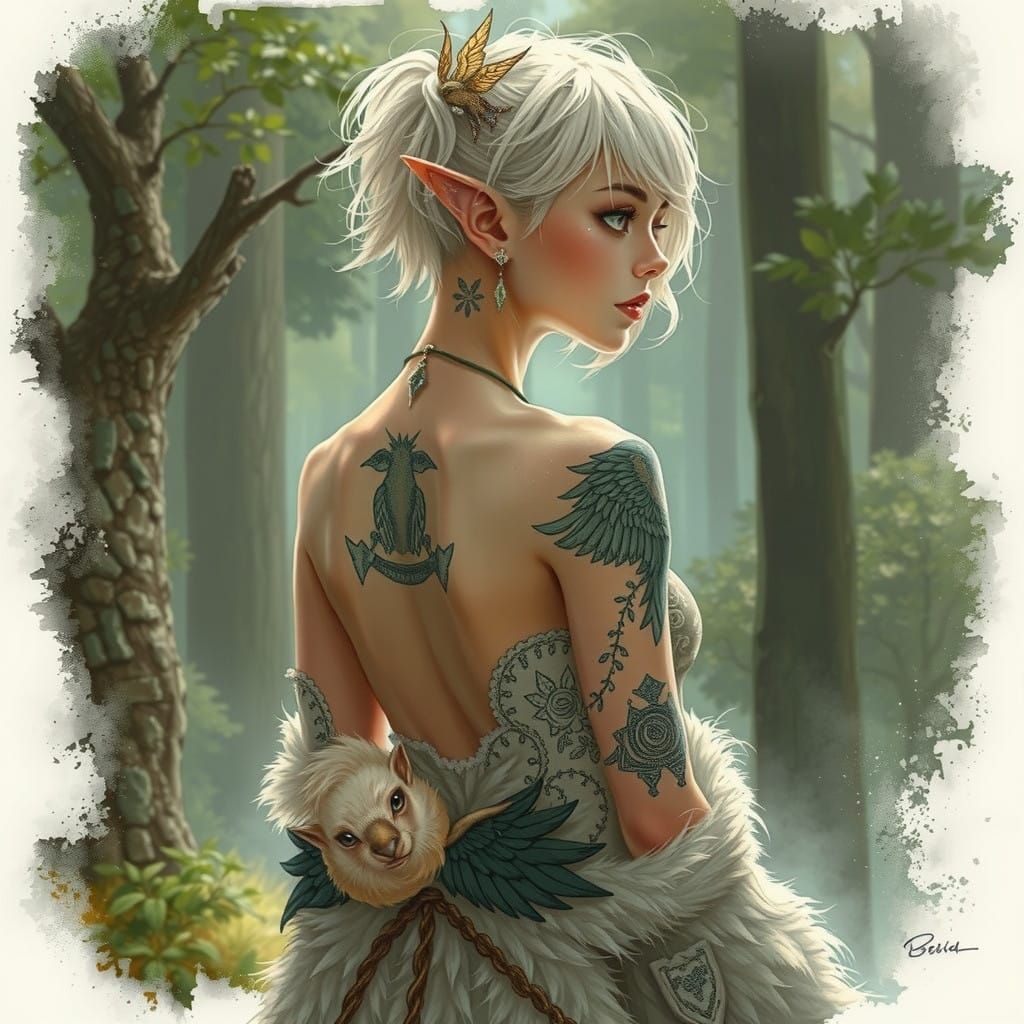 Ethereal Elf Maiden in Fantasy Landscape