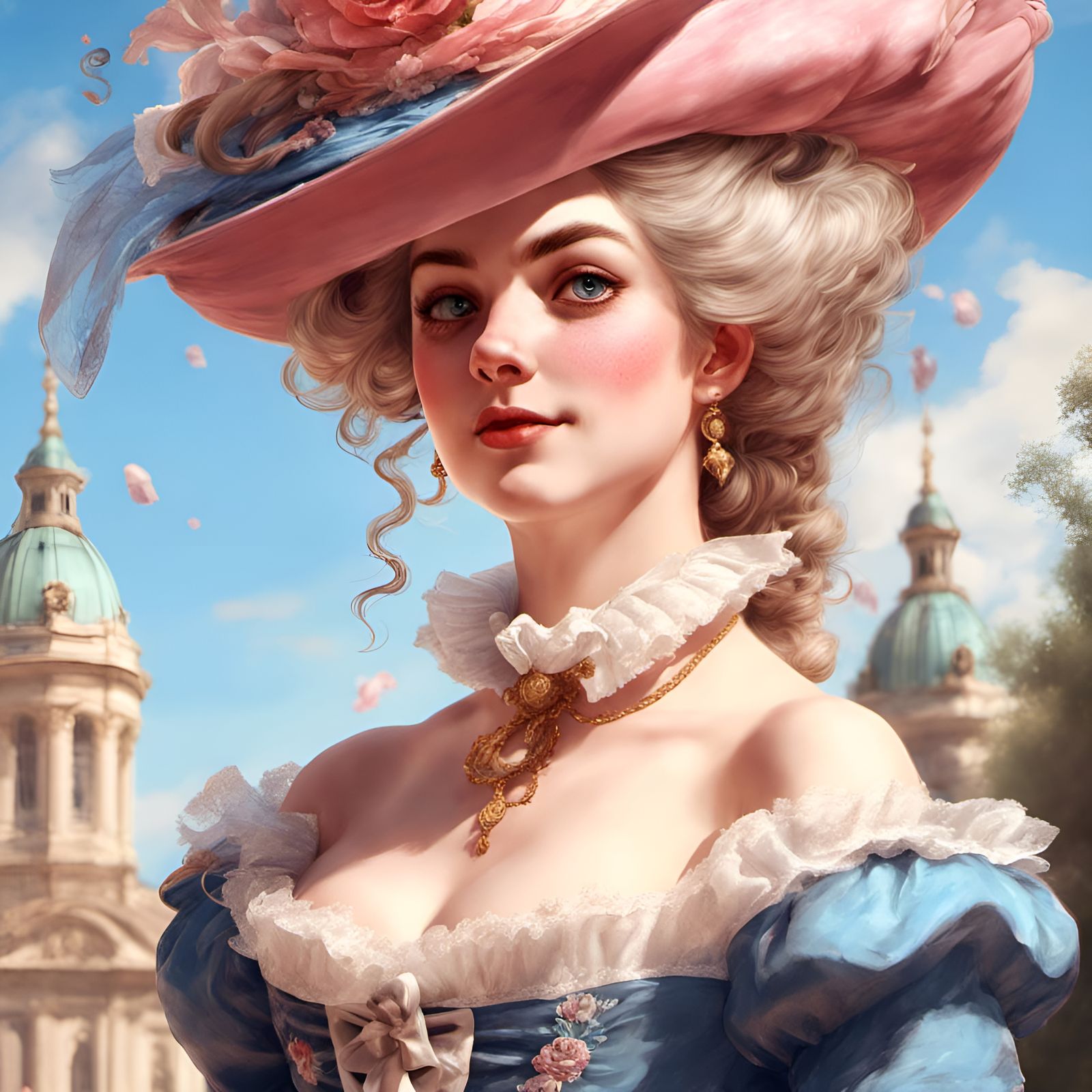 Mario as Marie Antoinette: Digital Portrait