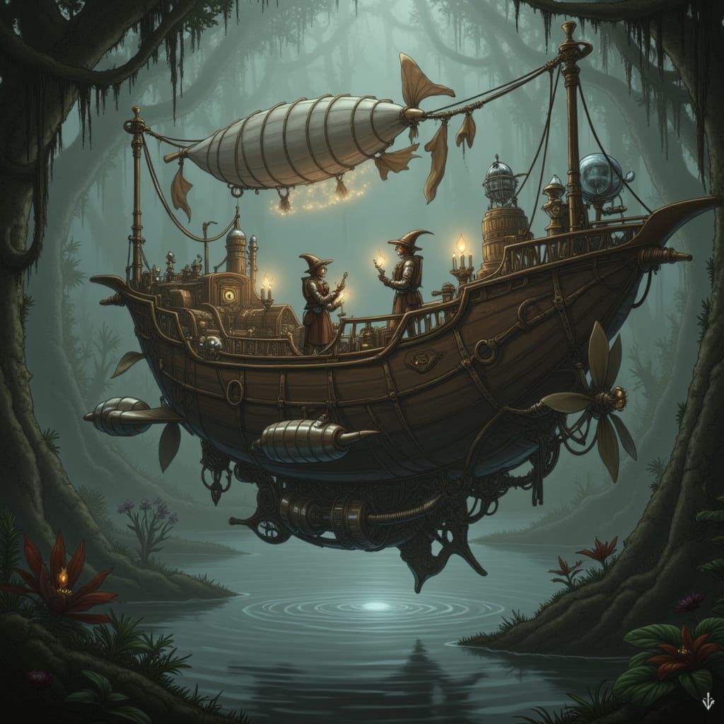 Glowing Ghost in Gothic Art Style