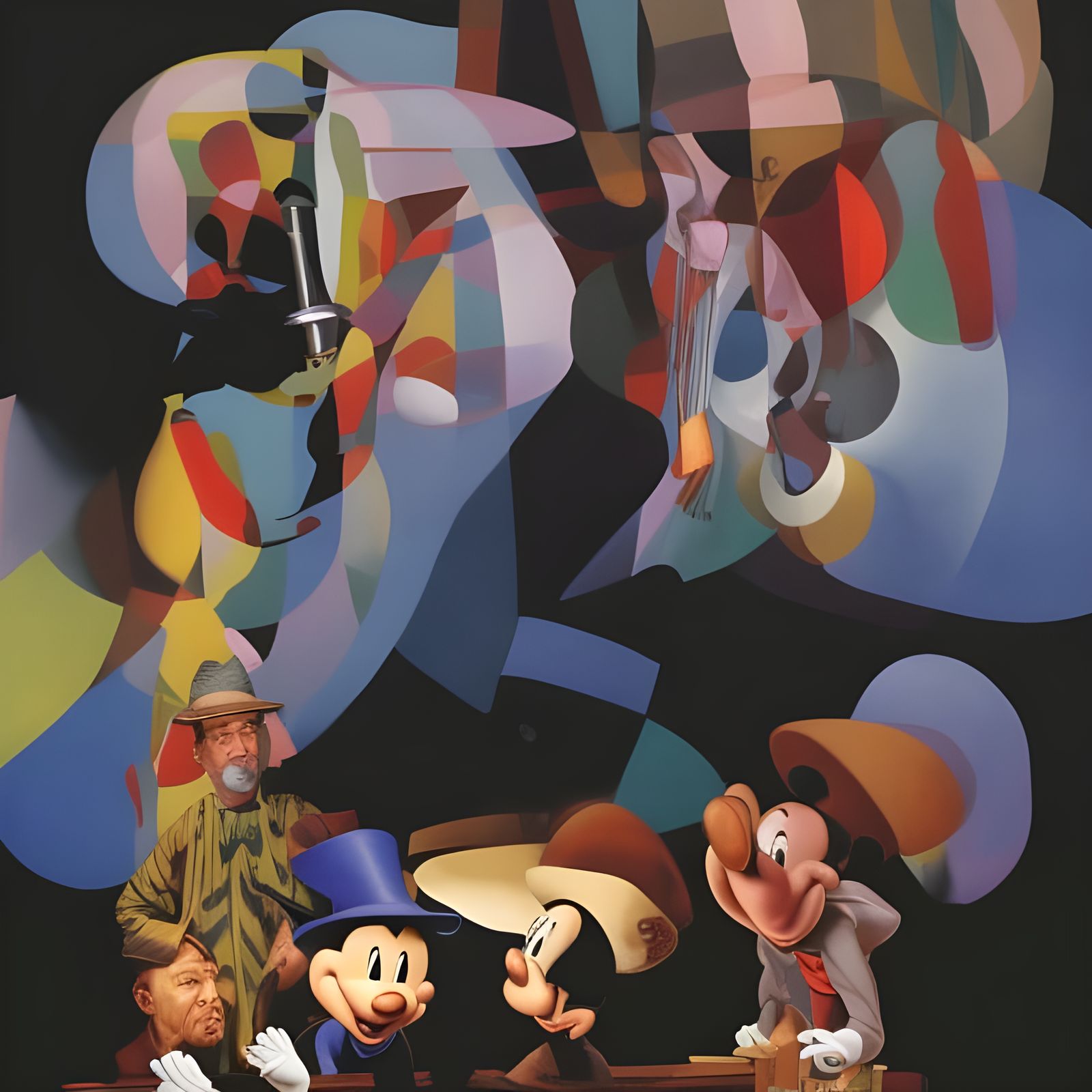 Abstract Folk Singers in Hyperdetailed Style