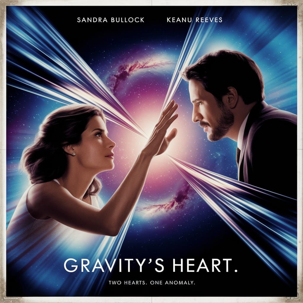 Romantic Sci-Fi Movie Poster: Gravity's Heart