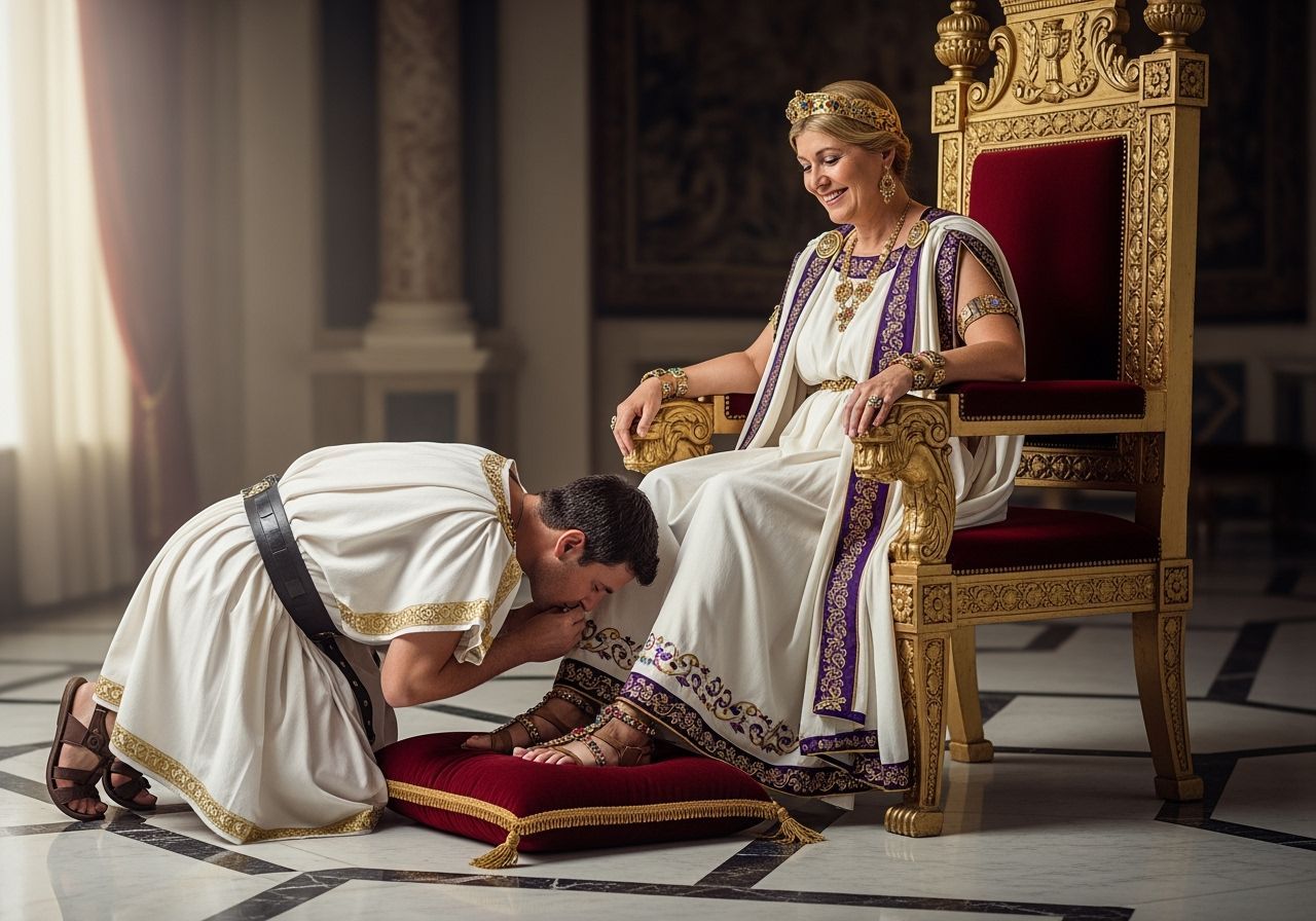 Roman Empress Receives Homage in Golden Light