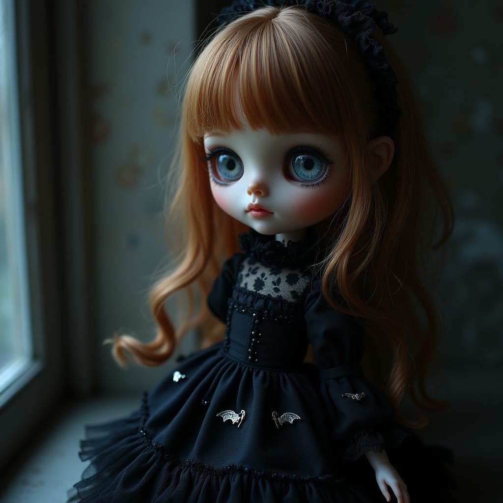 Ethereal Gothic Doll in Profil