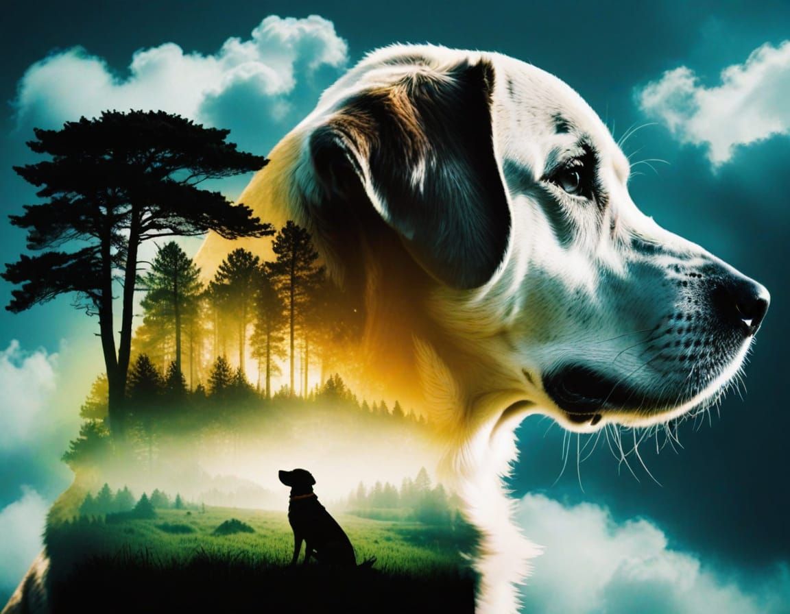 Canine Companion in a Forest Landscape