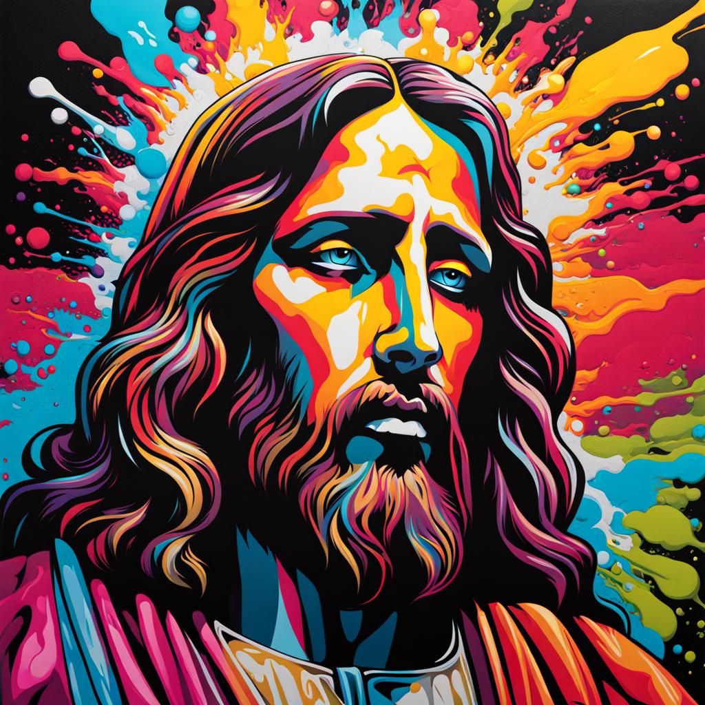 Graffiti Art of Jesus in Street Style
