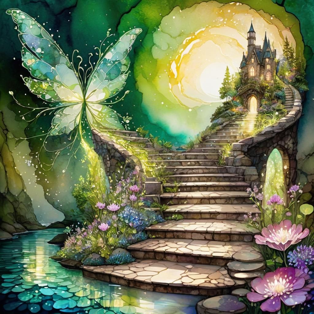 Surreal Fantasy Landscape Unfolds in Ethereal Light