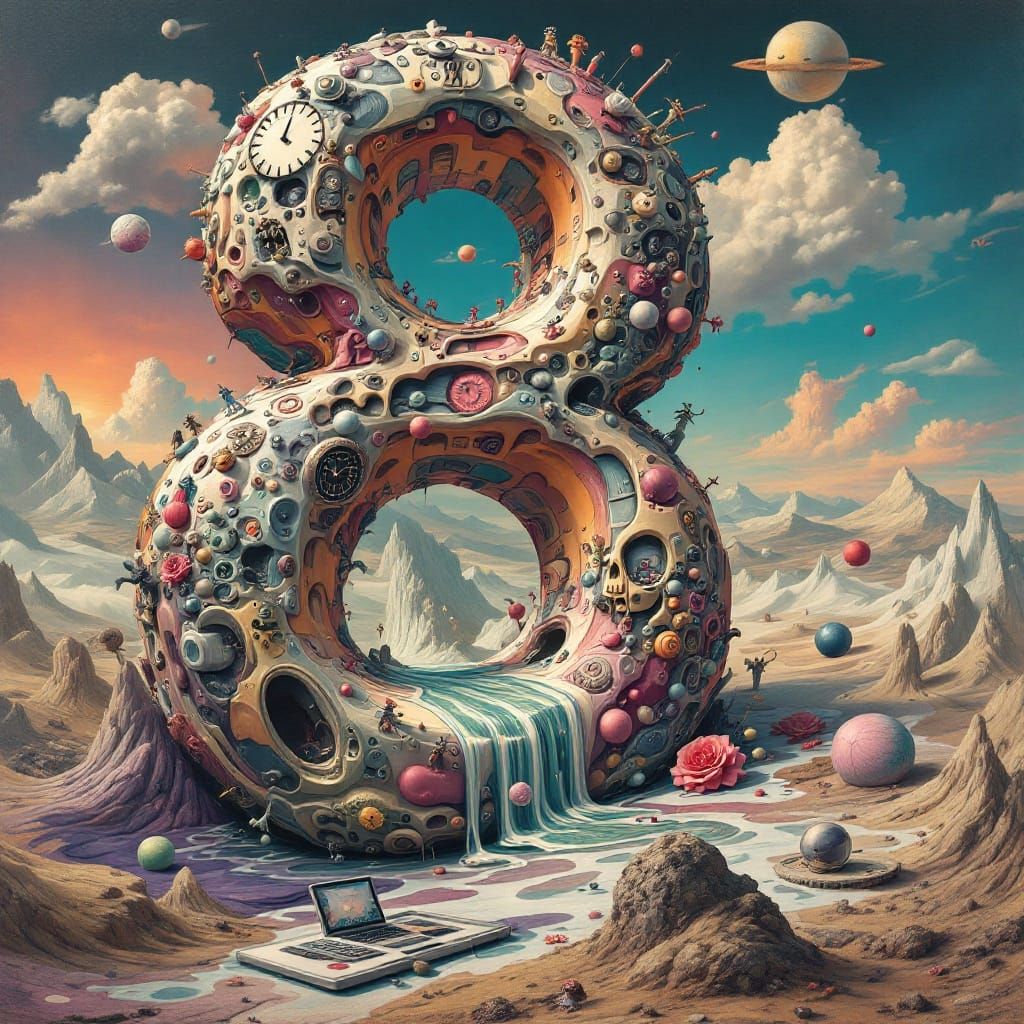 Surreal Melting Metropolis in Pop Surrealist Style