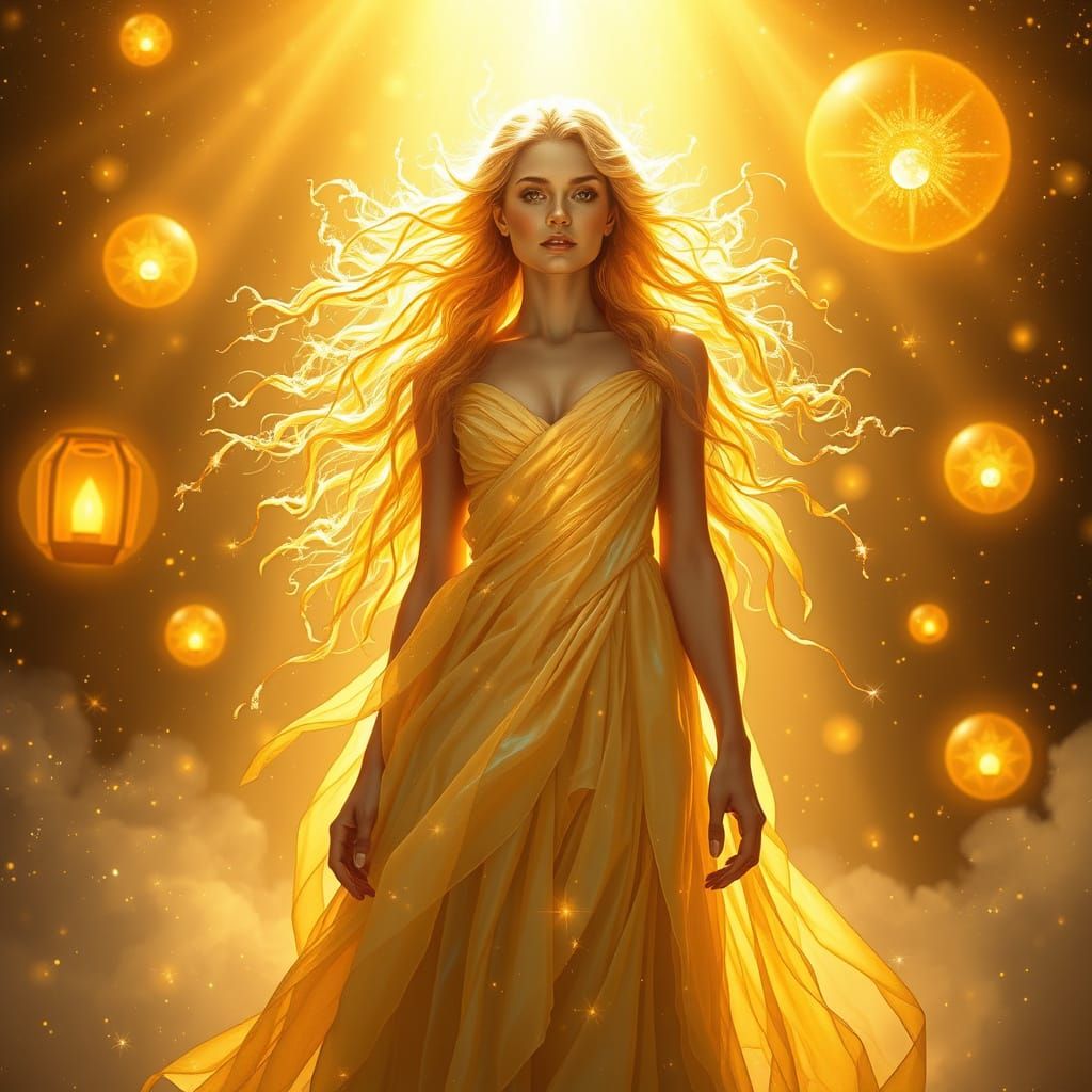 Celestial Goddess in Dreamlike Radiance