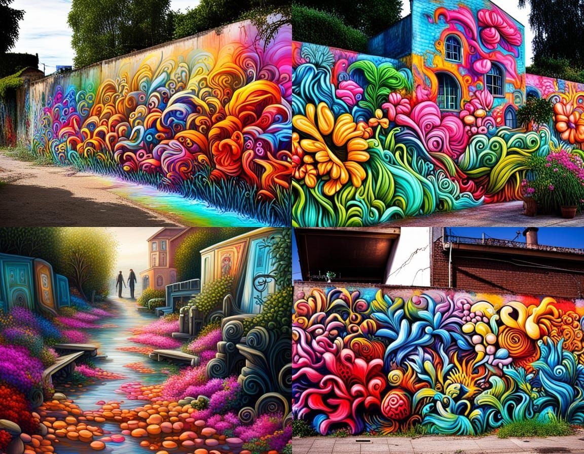 Colorful Graffiti Art of a Secret Flower Garden