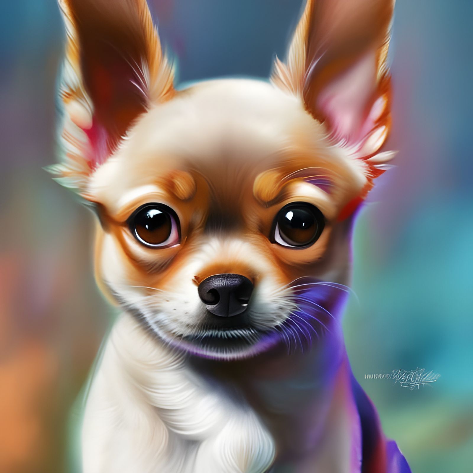 Adorable Chibi Chihuahua Portrait in Ghibli Style